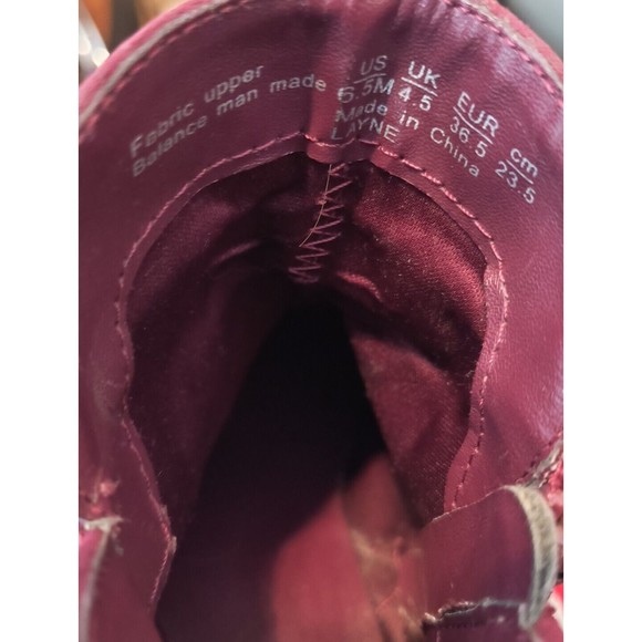 Carlos by Carlos Santana Western Ankle Boots Women's 6.5 Red Burgundy Floral2070 - Picture 9 of 10